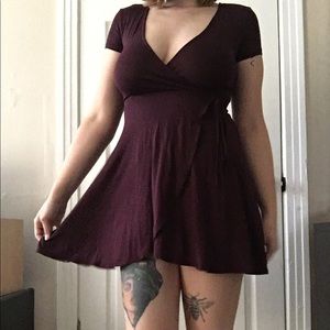 Plum low cut dress